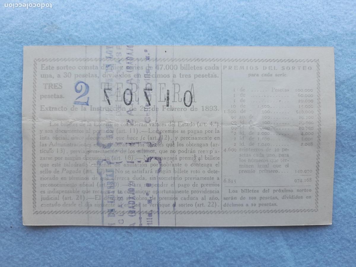 Loter&iacute;a nacional: D&eacute;cimo. Sorteo n&ordm; 12 de 1944. - Foto 2