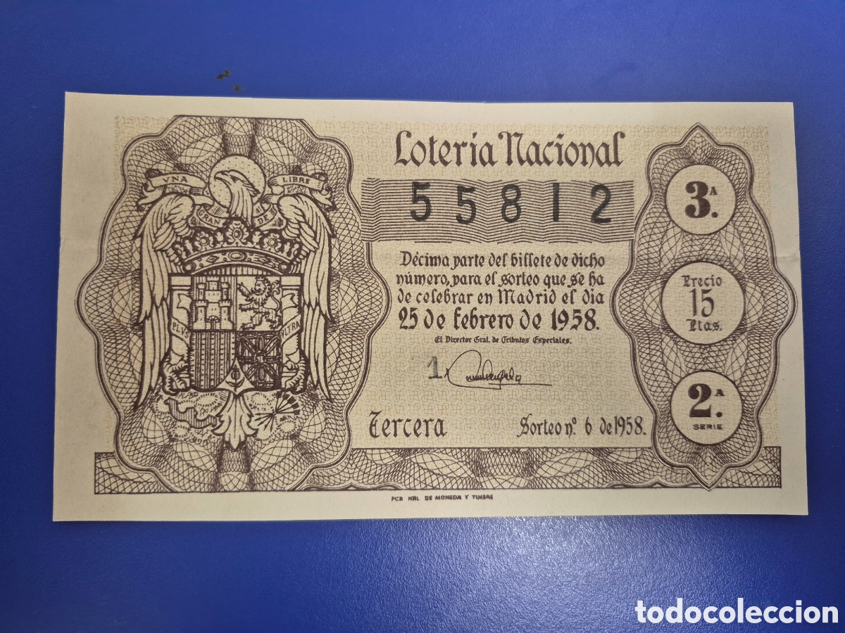 Loter&iacute;a nacional: LOTERIA NACIONAL SORTEO 6 DE 1958