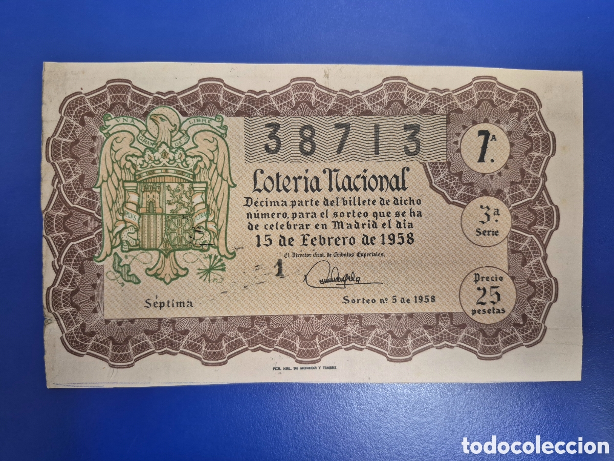 Loter&iacute;a nacional: LOTERIA NACIONAL SORTEO 5 DE 1958