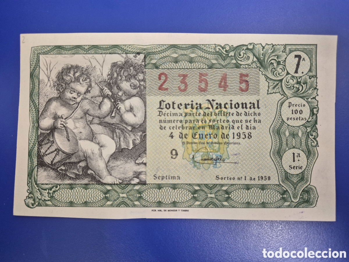 Loter&iacute;a nacional: LOTERIA NACIONAL SORTEO 1 DE 1958 NI&Ntilde;O