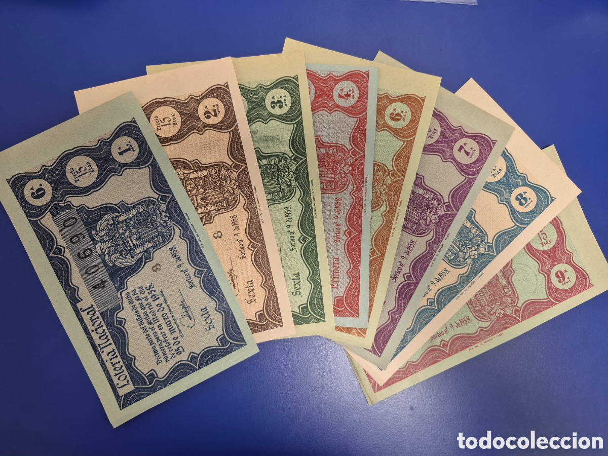 Loter&iacute;a nacional: LOTERIA NACIONAL SORTEO 9 DE 1958 8 series