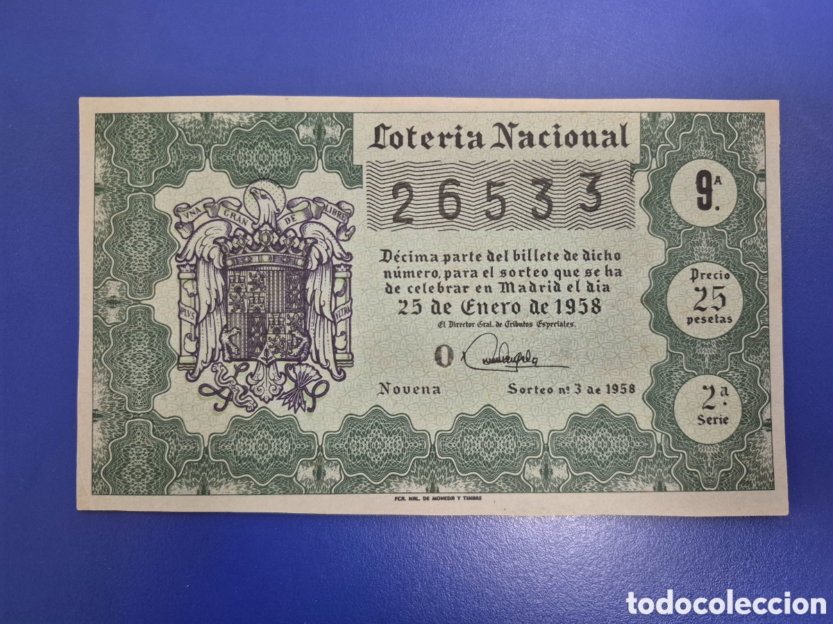 Loter&iacute;a nacional: LOTERIA NACIONAL SORTEO 3 DE 1958