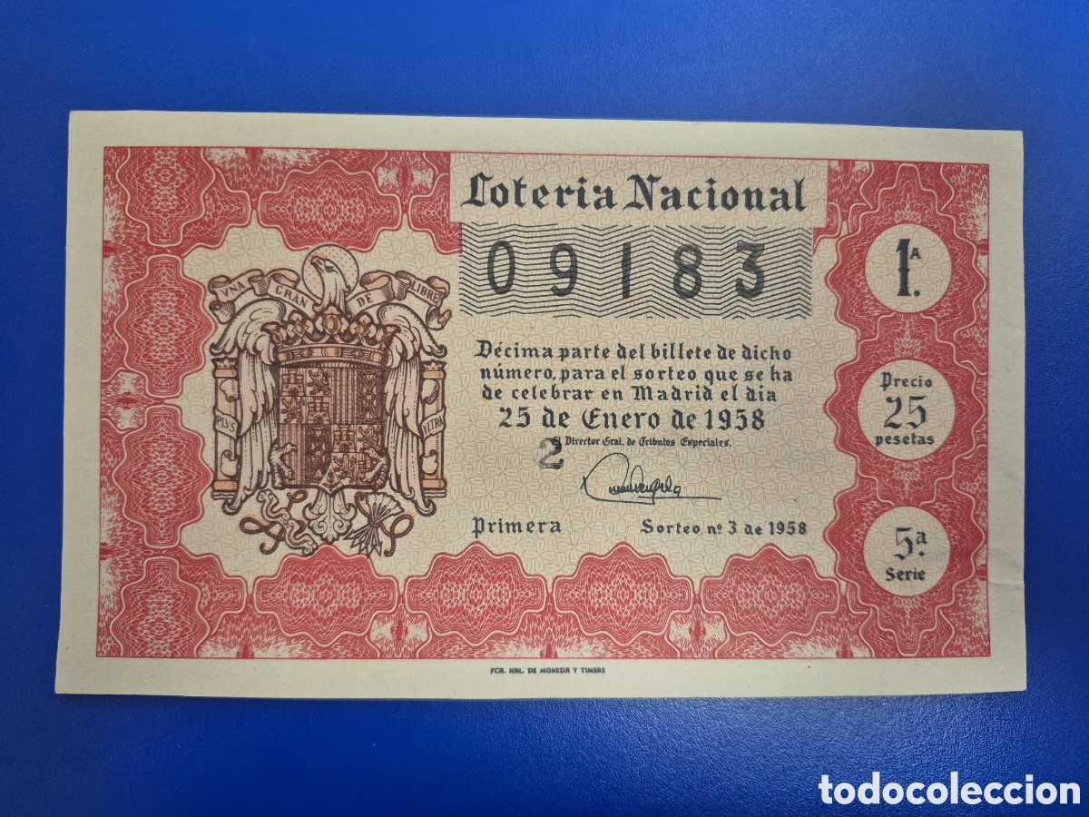 Loter&iacute;a nacional: LOTERIA NACIONAL SORTEO 3 DE 1958