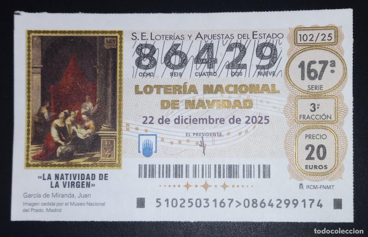 Loter&iacute;a nacional: D&Eacute;CIMO DE LOTER&Iacute;A - 22-DICIEMBRE-2025 - NATIVIDAD DE LA VIREN, JUAN GARCIA DE MIRANDA