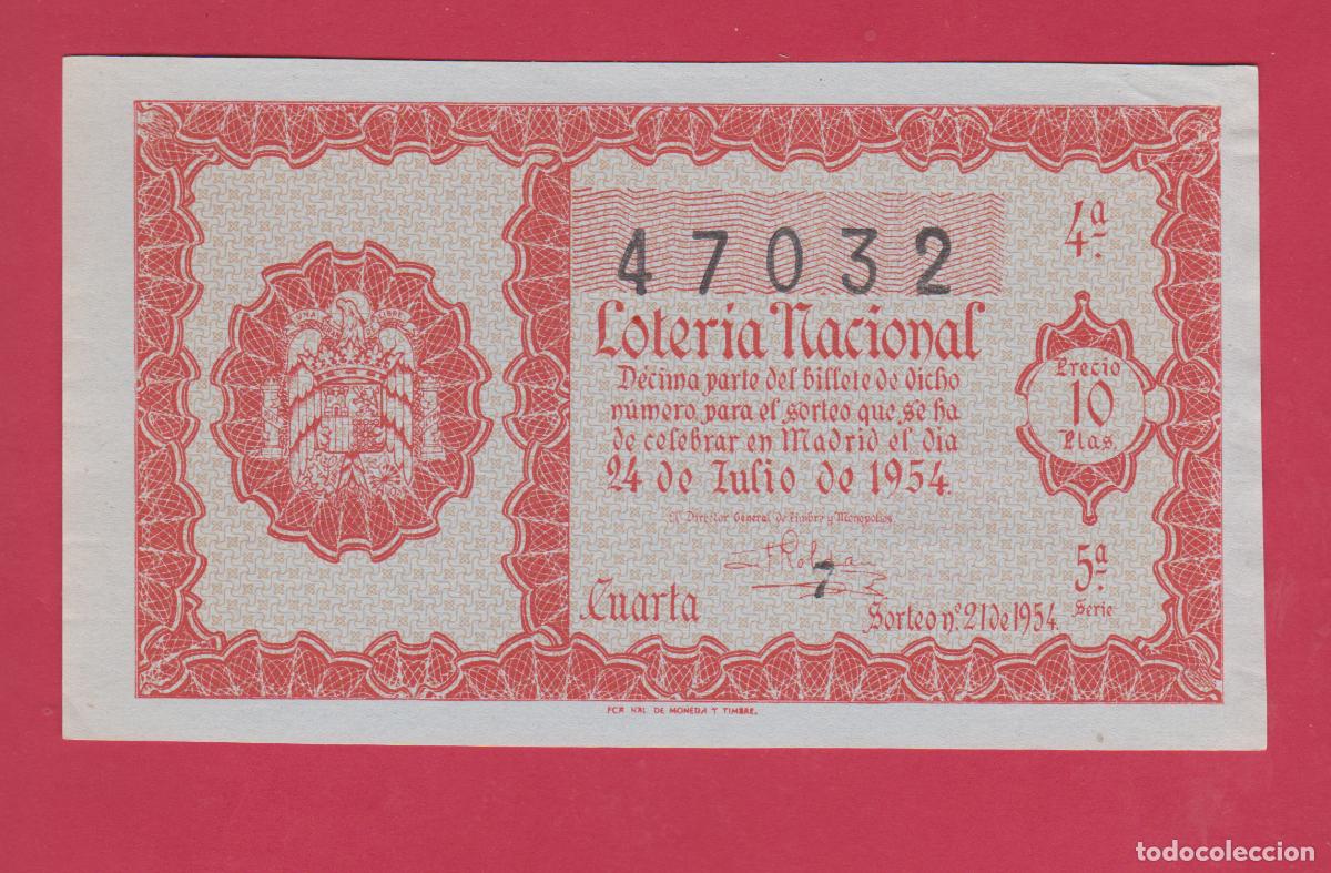 Loter&iacute;a nacional: LOTERIA SORTEO 21 DE 1954