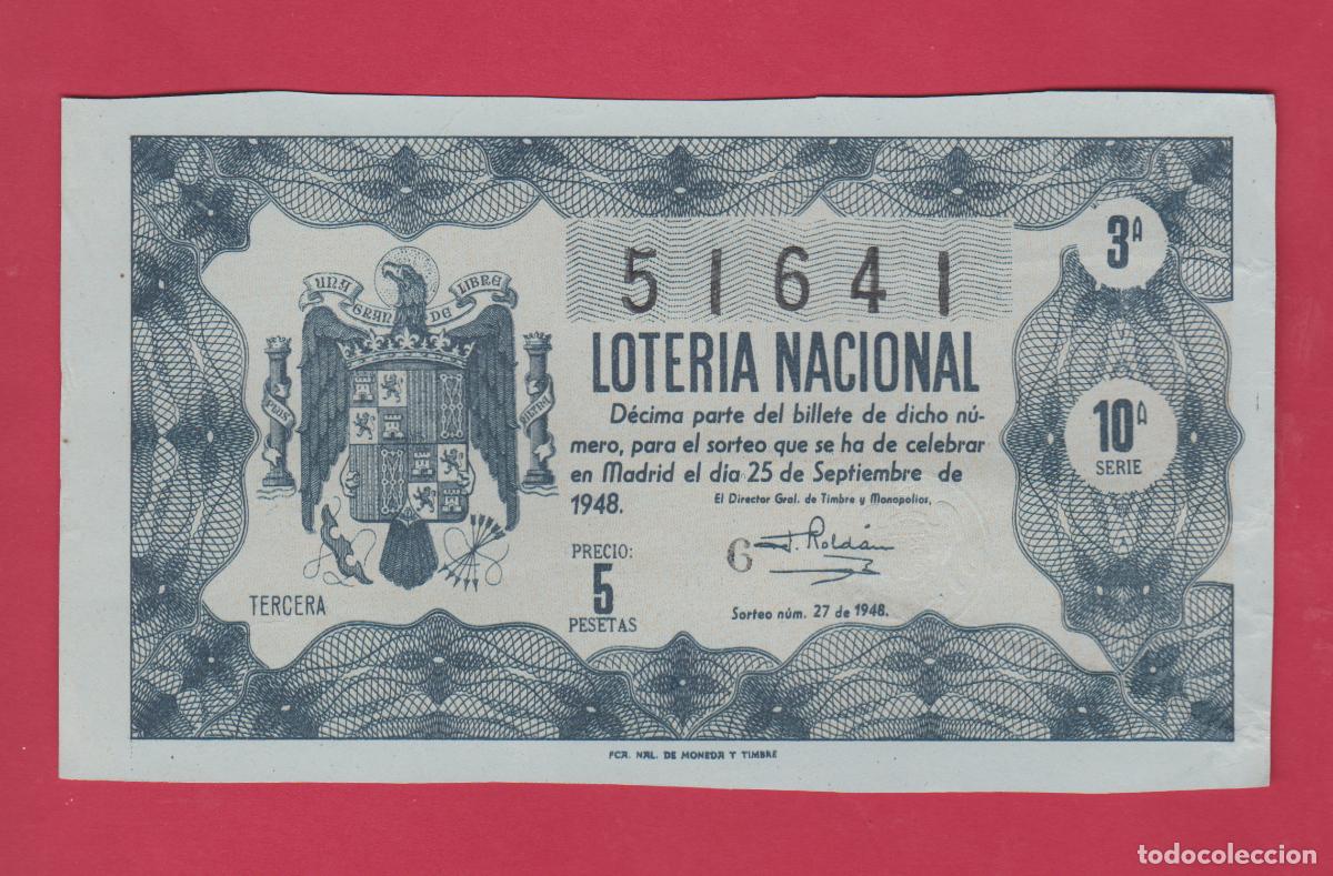 Loter&iacute;a nacional: LOTERIA SORTEO 27 DE 1948
