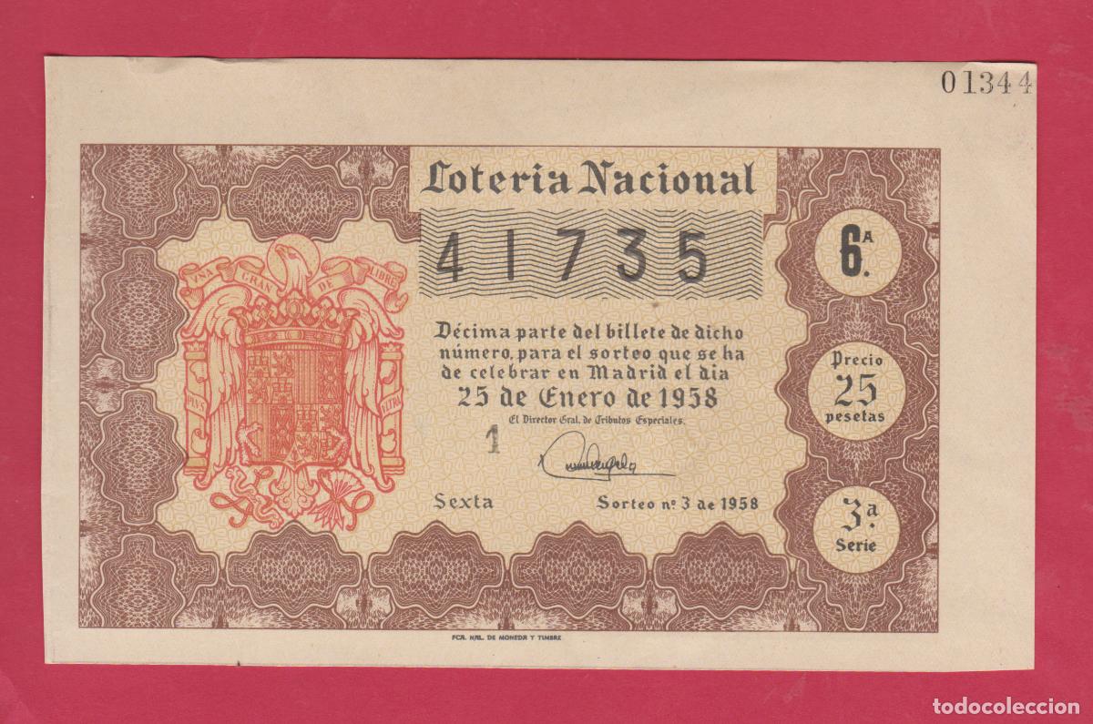 Loter&iacute;a nacional: LOTERIA SORTEO 3 DE 1958