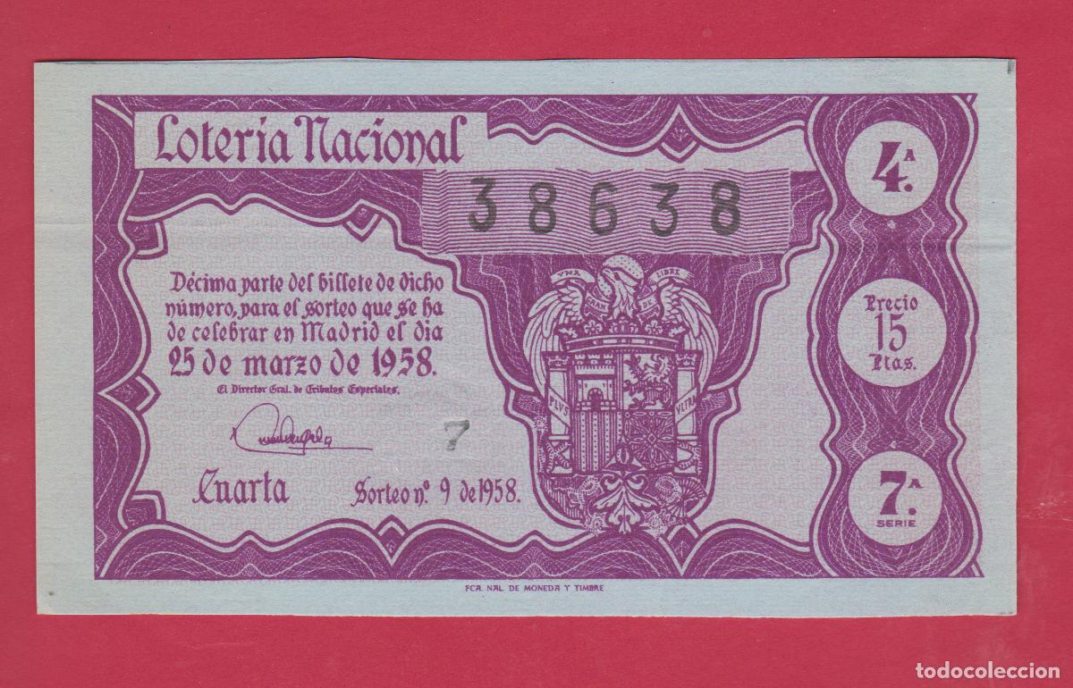 Loter&iacute;a nacional: LOTERIA SORTEO 9 DE 1958