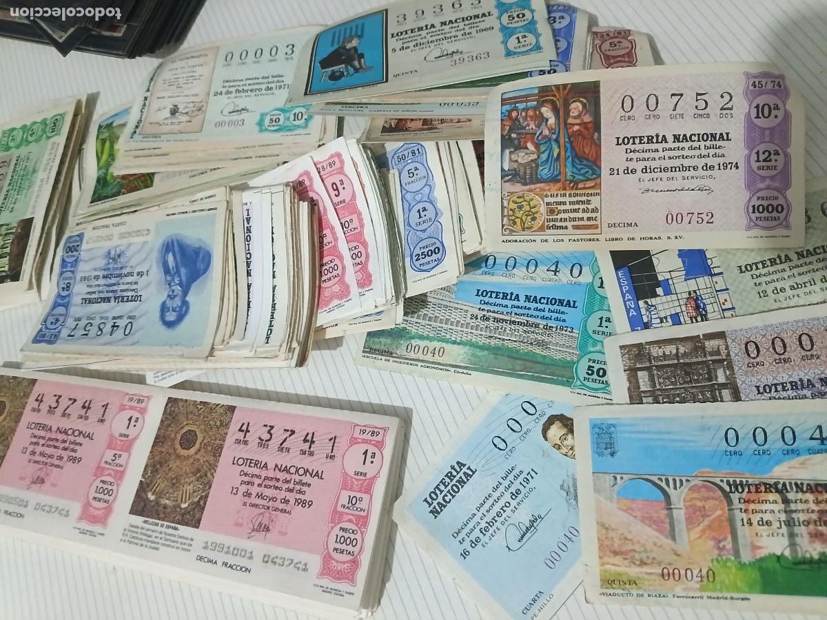 Loter&iacute;a nacional: Lote de 282 boletos de loter&iacute;a nacional 1969-1989