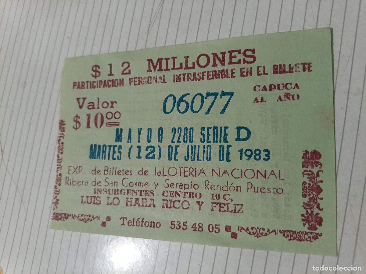 Loter&iacute;a nacional: M&eacute;xico. Loter&iacute;a Nacional de 1983