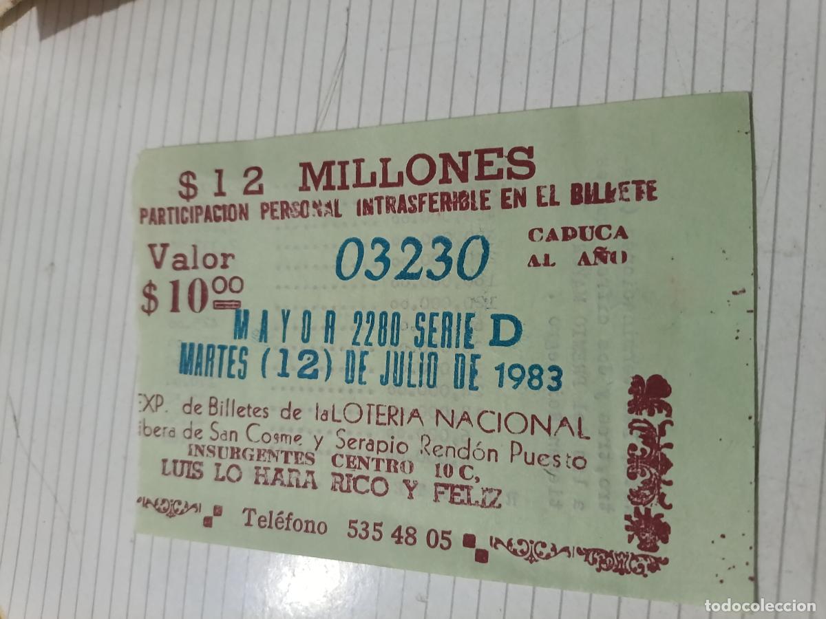 Loter&iacute;a nacional: M&eacute;xico. Loter&iacute;a Nacional de 1983