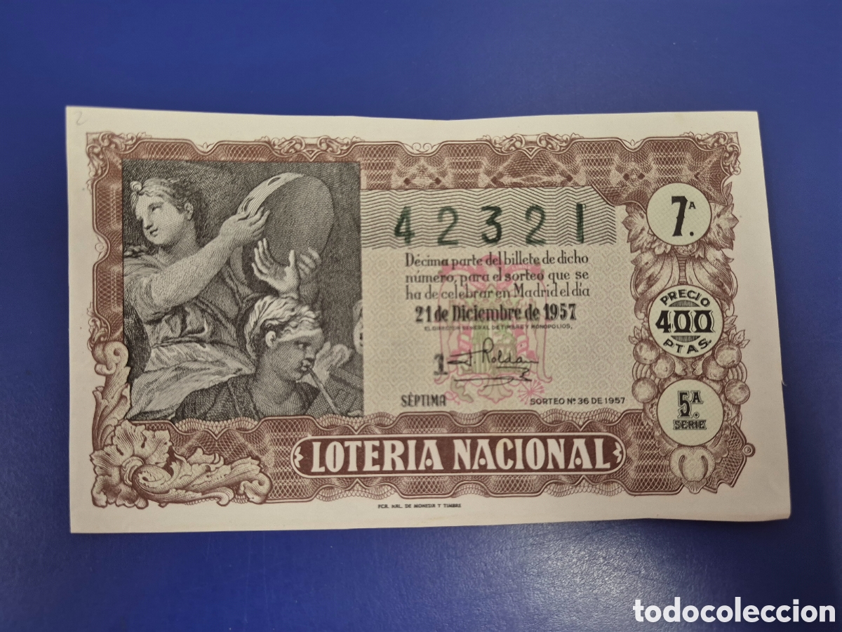 Loter&iacute;a nacional: LOTERIA NACIONAL SORTEO 36 DE 1957 NAVIDAD