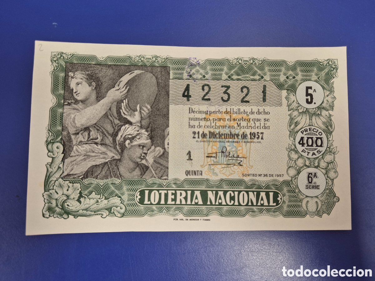 Loter&iacute;a nacional: LOTERIA NACIONAL SORTEO 36 DE 1957 NAVIDAD