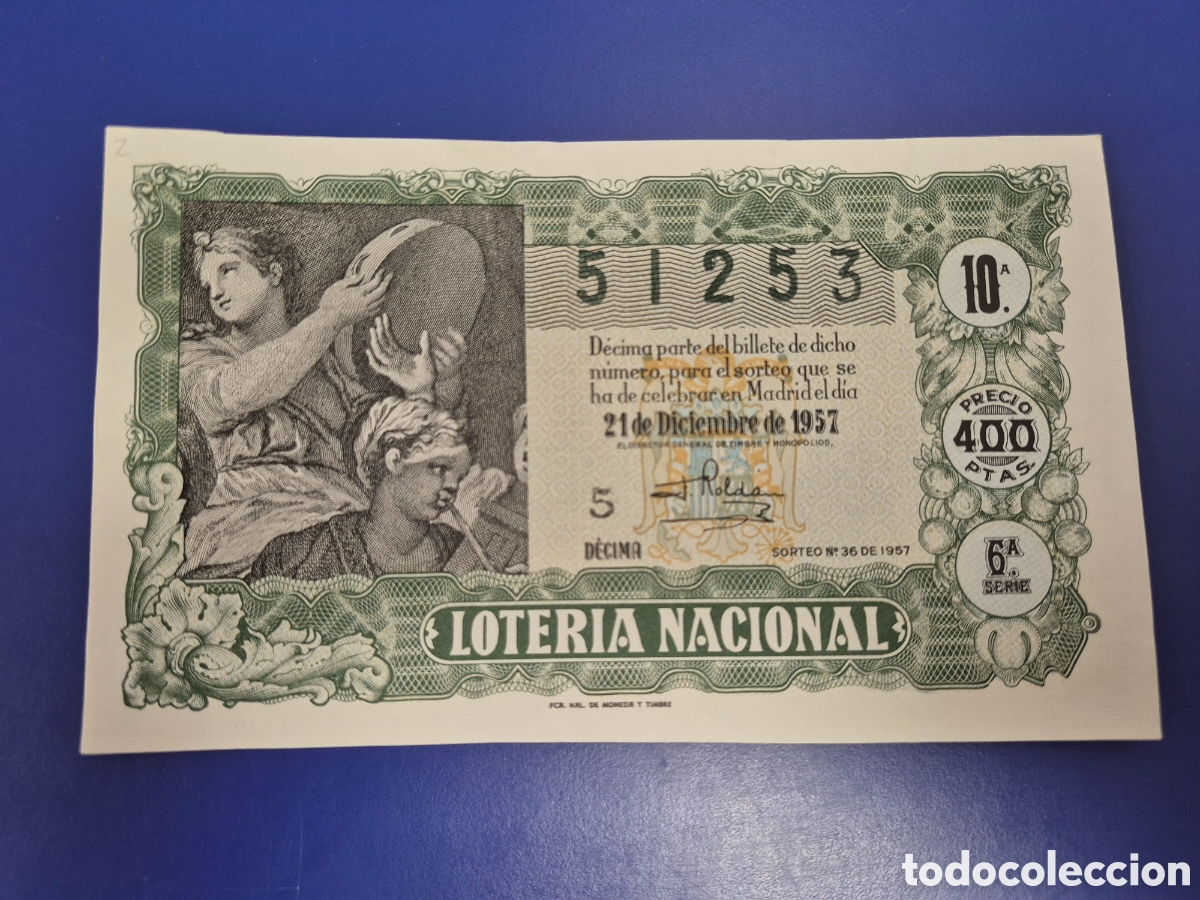Loter&iacute;a nacional: LOTERIA NACIONAL SORTEO 36 DE 1957 NAVIDAD