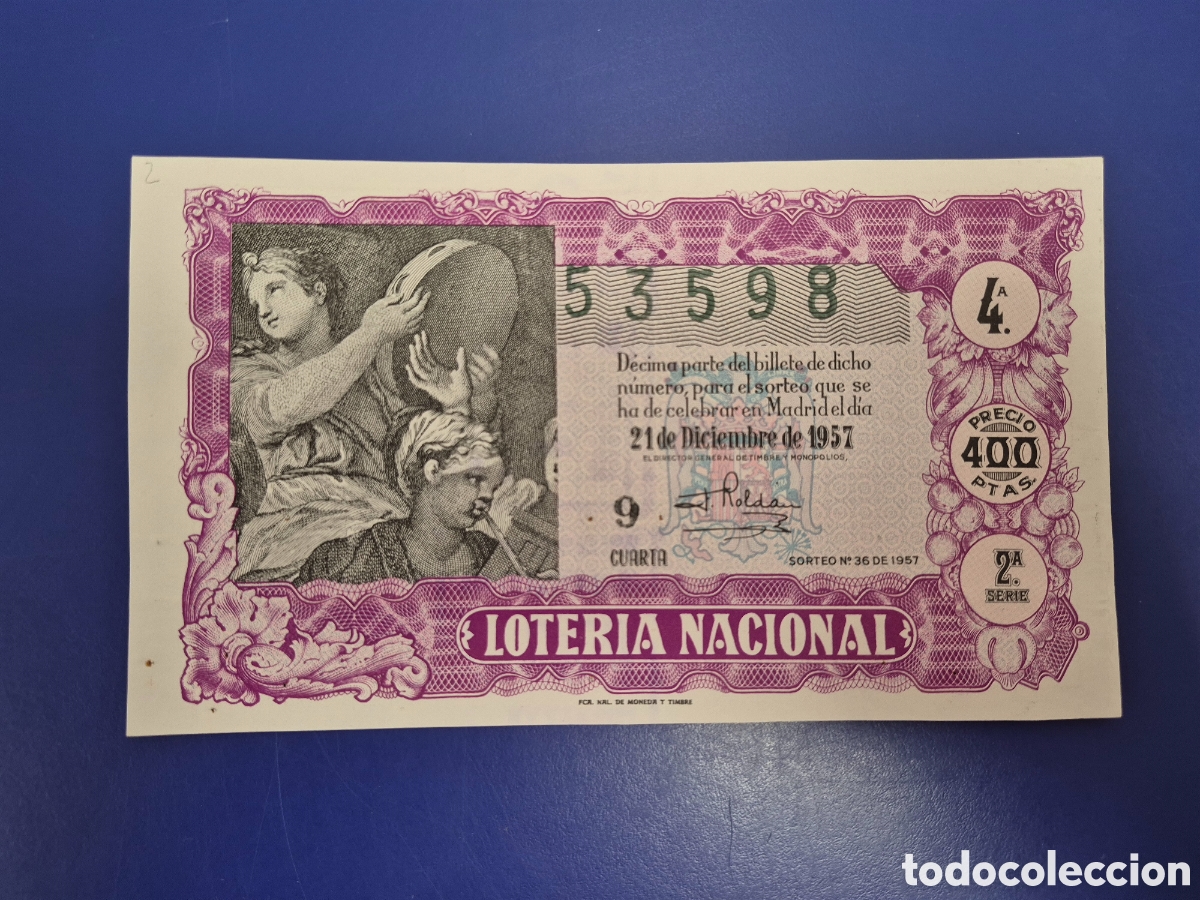 Loter&iacute;a nacional: LOTERIA NACIONAL SORTEO 36 DE 1957 NAVIDAD
