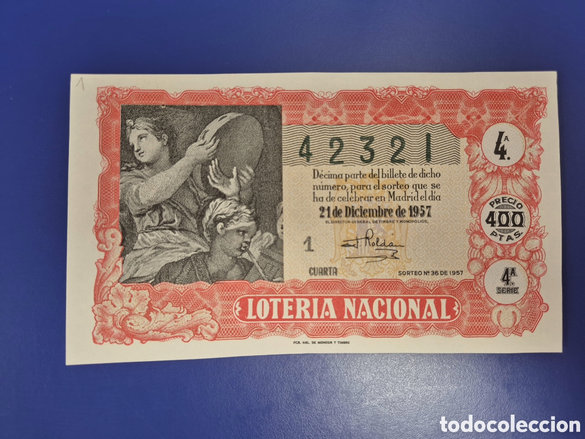 Loter&iacute;a nacional: LOTERIA NACIONAL SORTEO 36 DE 1957 NAVIDAD