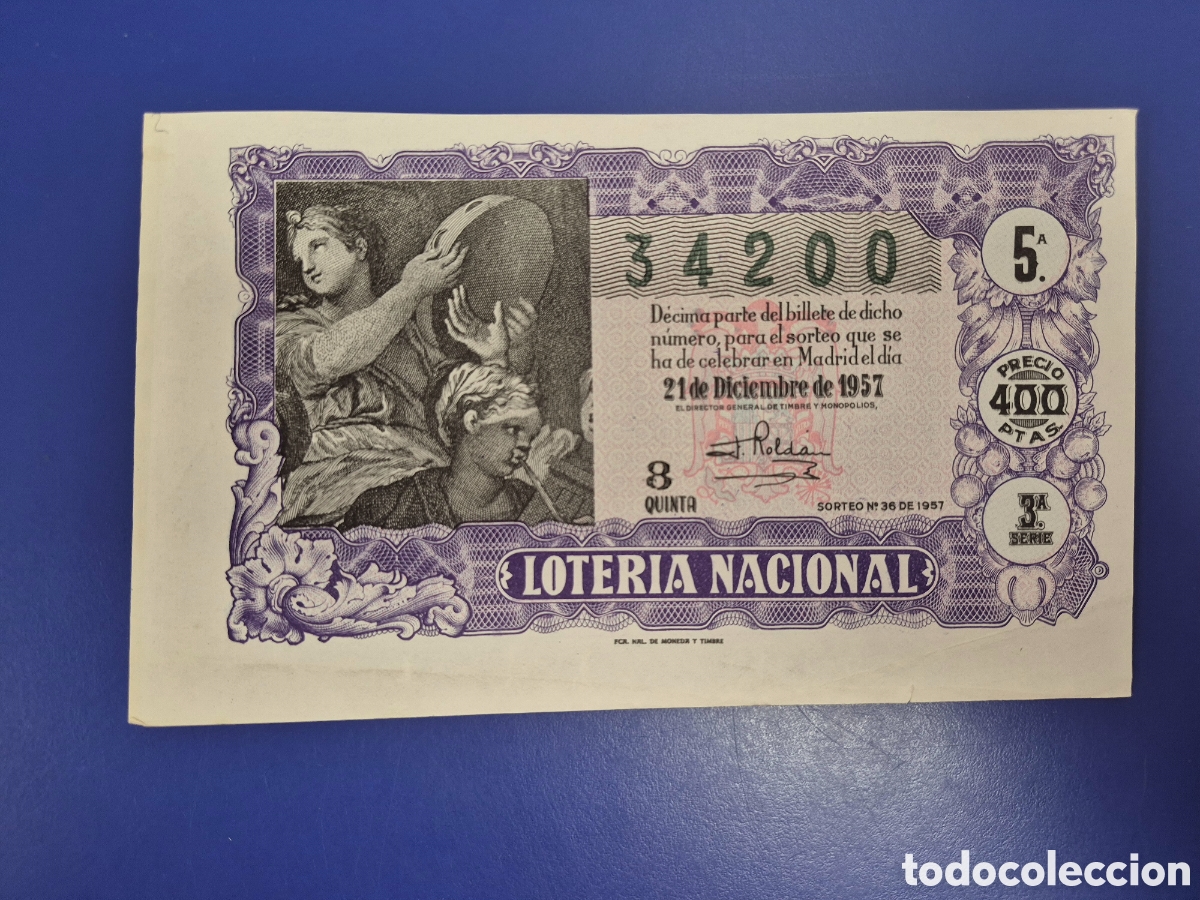 Loter&iacute;a nacional: LOTERIA NACIONAL SORTEO 36 DE 1957 NAVIDAD