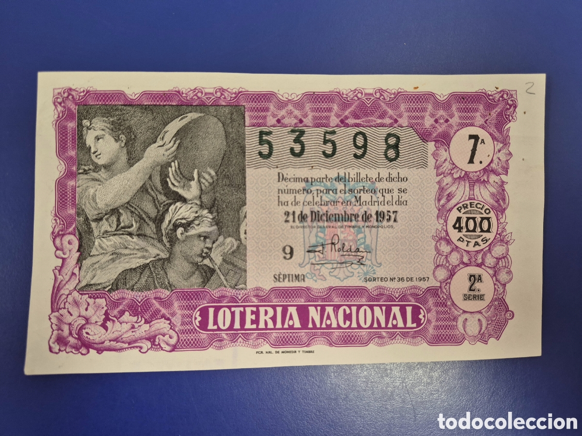 Loter&iacute;a nacional: LOTERIA NACIONAL SORTEO 36 DE 1957 NAVIDAD