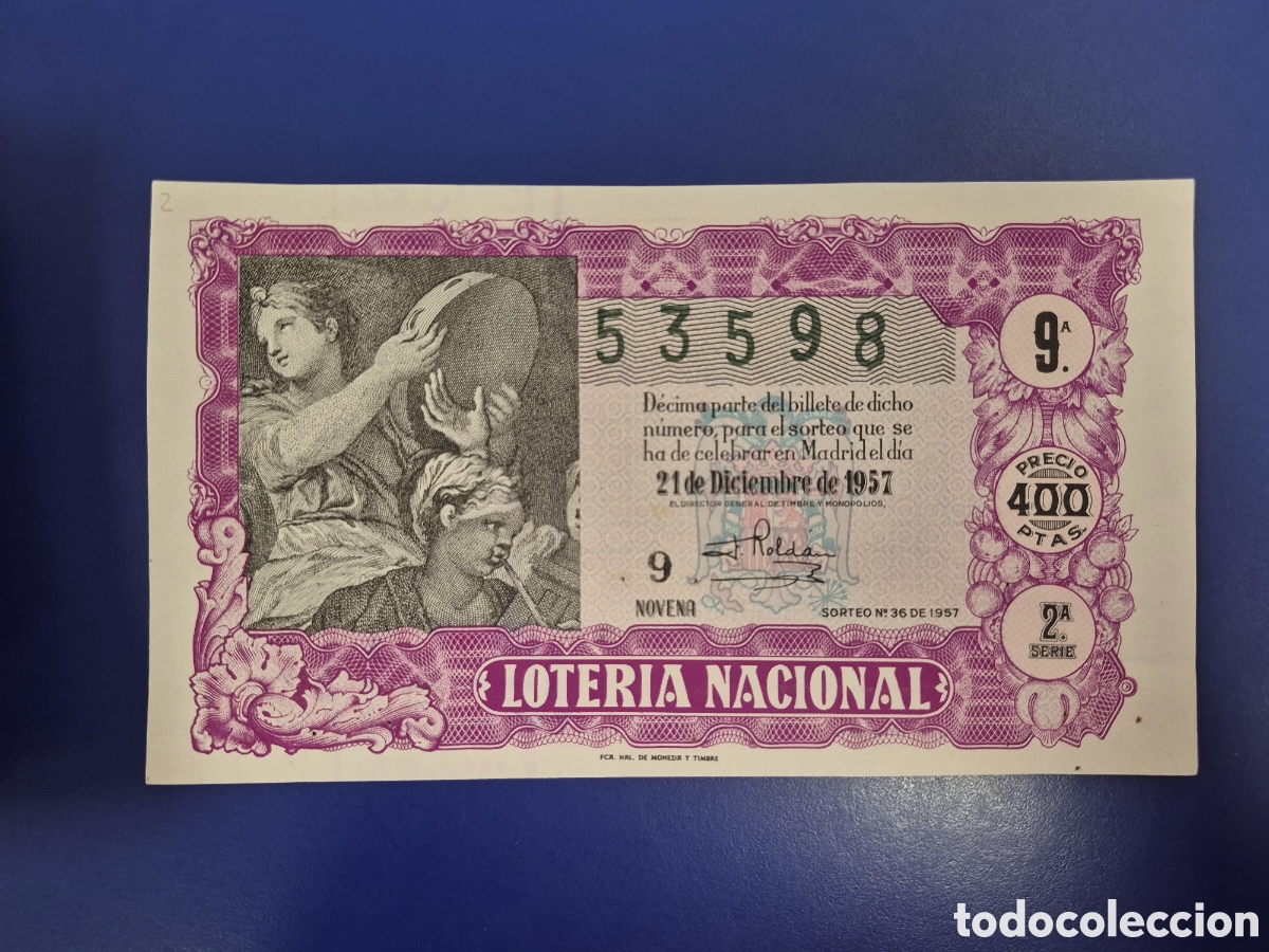 Loter&iacute;a nacional: LOTERIA NACIONAL SORTEO 36 DE 1957 NAVIDAD