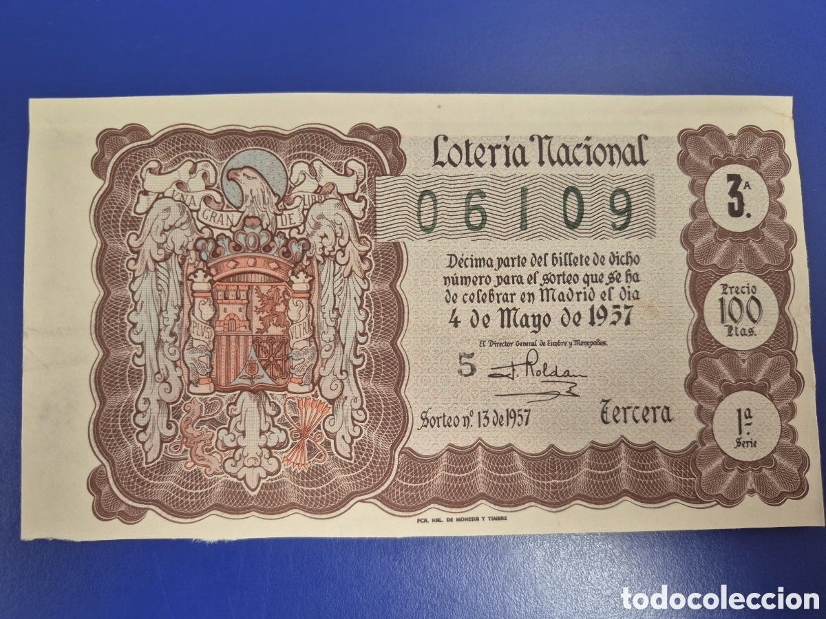 Loter&iacute;a nacional: LOTERIA NACIONAL SORTEO 35 DE 1957