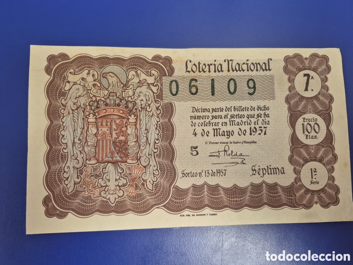 Loter&iacute;a nacional: LOTERIA NACIONAL SORTEO 35 DE 1957