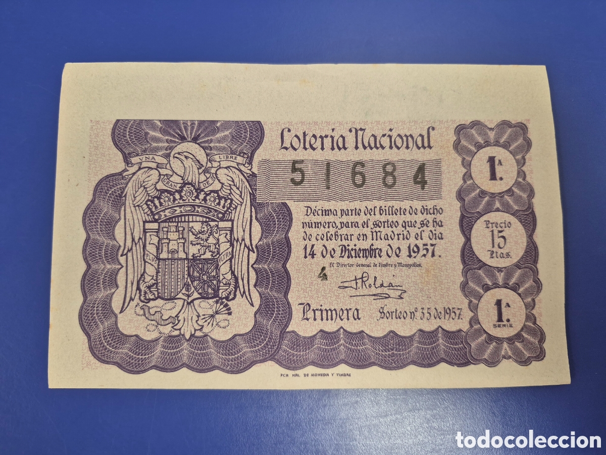 Loter&iacute;a nacional: LOTERIA NACIONAL SORTEO 35 DE 1957