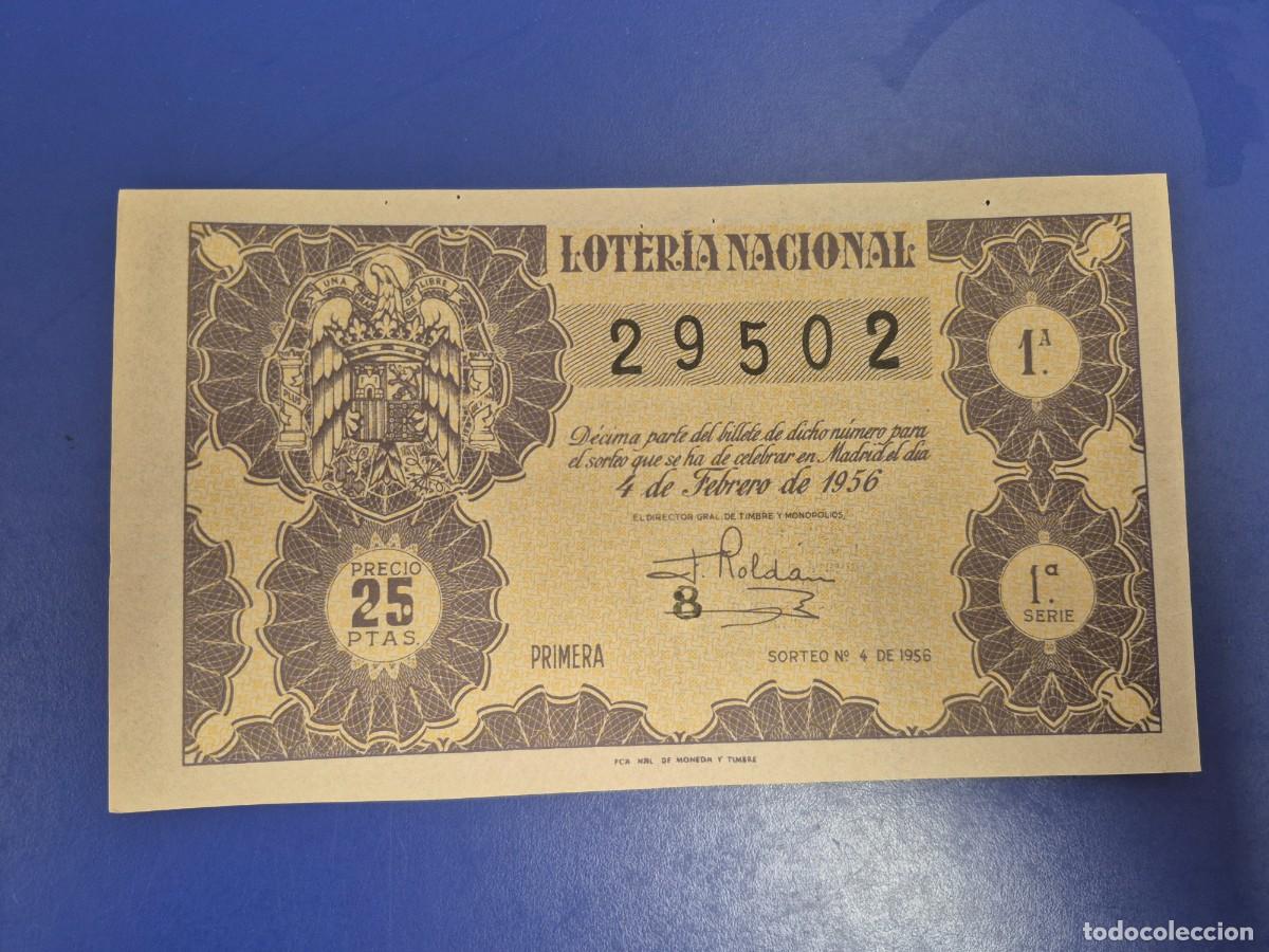 Loter&iacute;a nacional: LOTERIA NACIONAL SORTEO 4 DE 1956