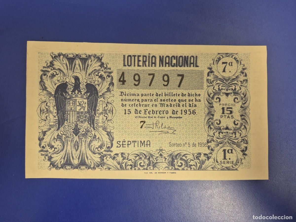 Loter&iacute;a nacional: LOTERIA NACIONAL SORTEO 5 DE 1956