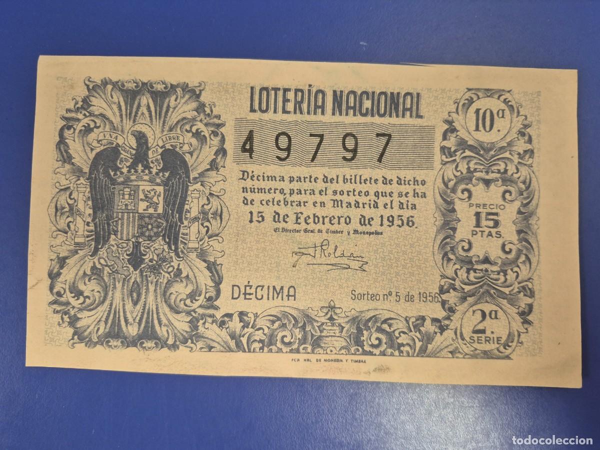 Loter&iacute;a nacional: LOTERIA NACIONAL SORTEO 5 DE 1956
