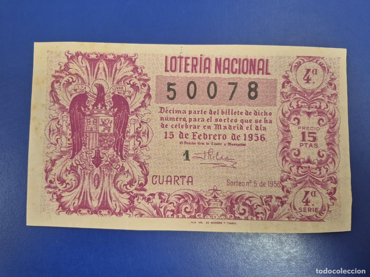 Loter&iacute;a nacional: LOTERIA NACIONAL SORTEO 5 DE 1956