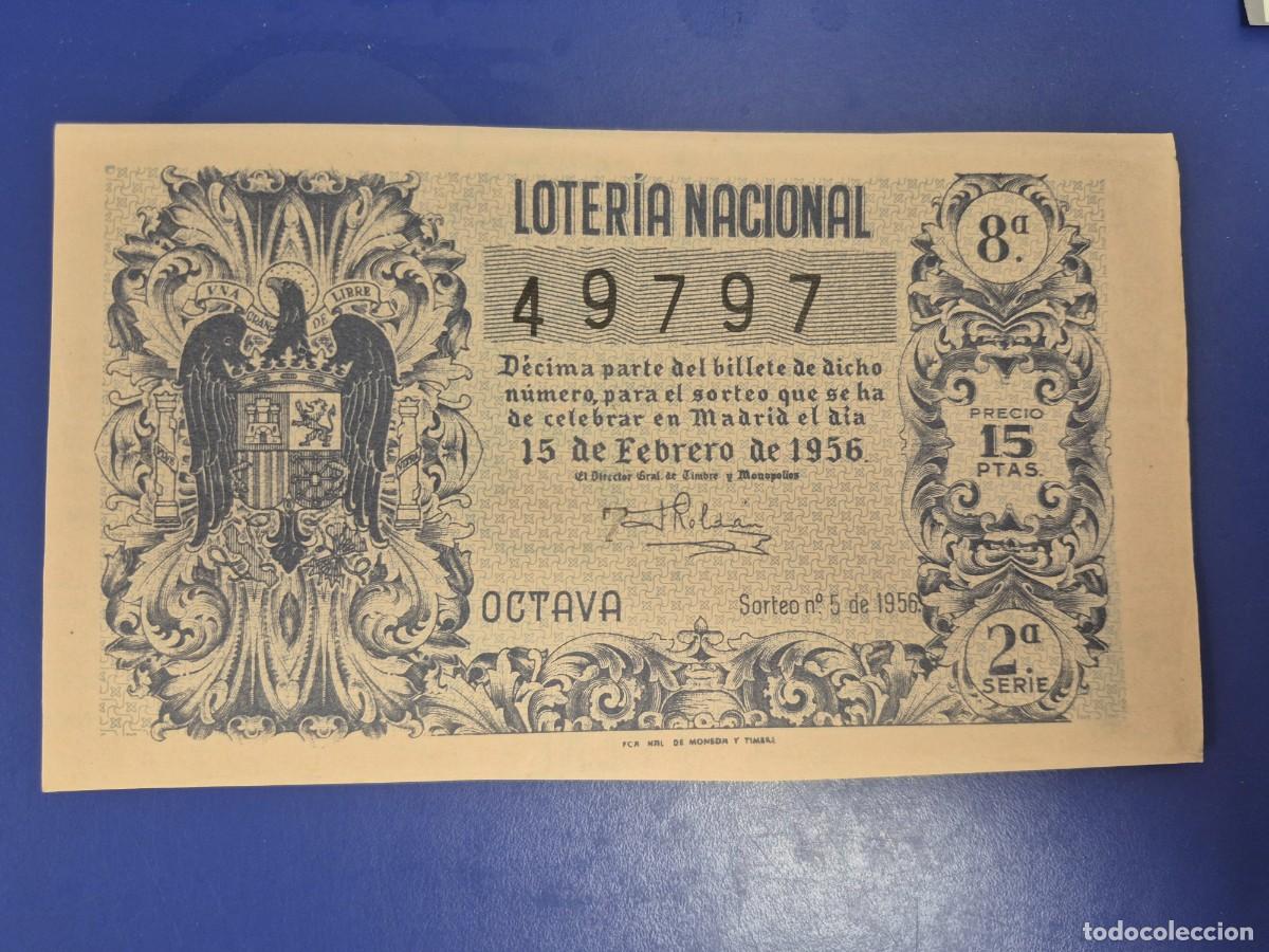 Loter&iacute;a nacional: LOTERIA NACIONAL SORTEO 5 DE 1956