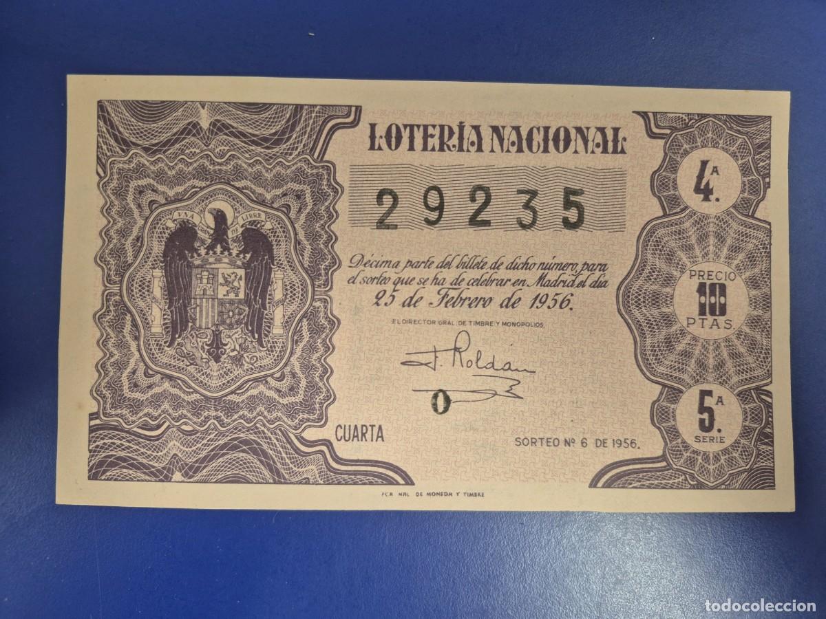Loter&iacute;a nacional: LOTERIA NACIONAL SORTEO 6 DE 1956