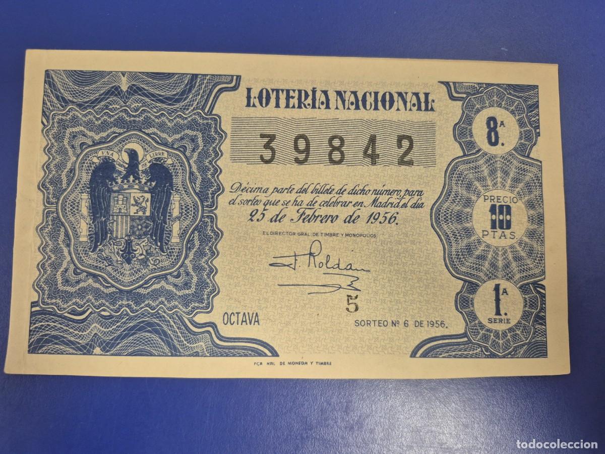 Loter&iacute;a nacional: LOTERIA NACIONAL SORTEO 6 DE 1956