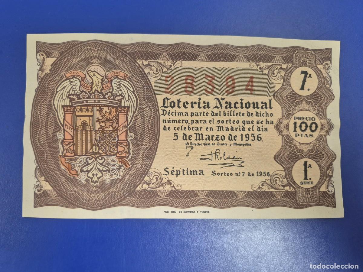 Loter&iacute;a nacional: LOTERIA NACIONAL SORTEO 7 DE 1956