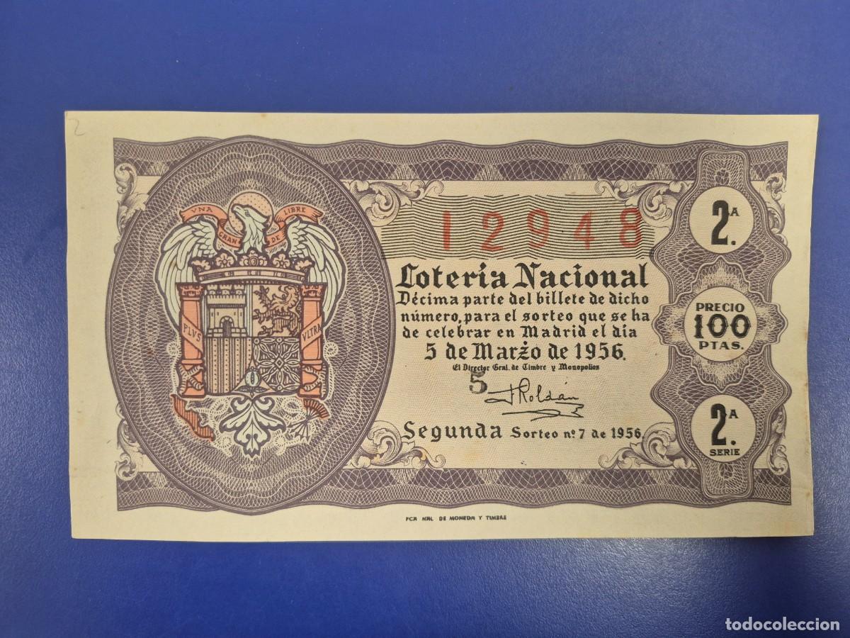 Loter&iacute;a nacional: LOTERIA NACIONAL SORTEO 7 DE 1956