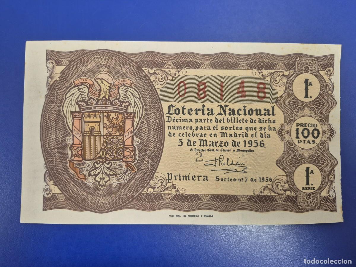 Loter&iacute;a nacional: LOTERIA NACIONAL SORTEO 7 DE 1956