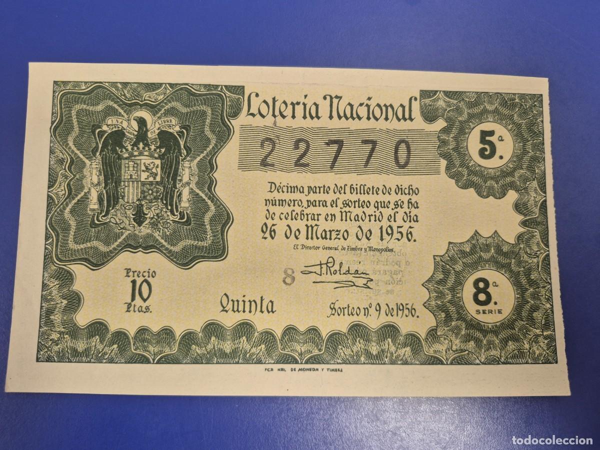 Loter&iacute;a nacional: LOTERIA NACIONAL SORTEO 9 DE 1956