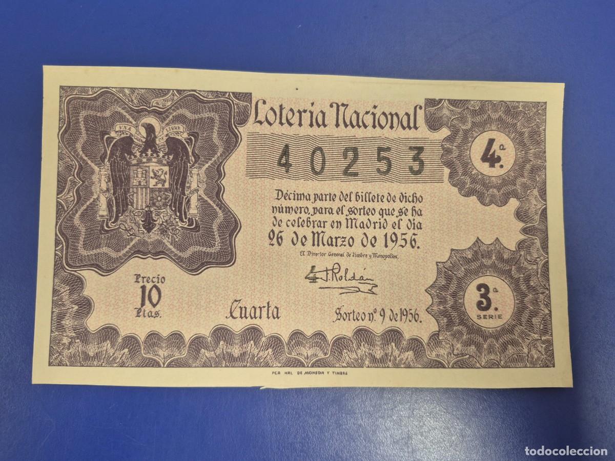 Loter&iacute;a nacional: LOTERIA NACIONAL SORTEO 9 DE 1956