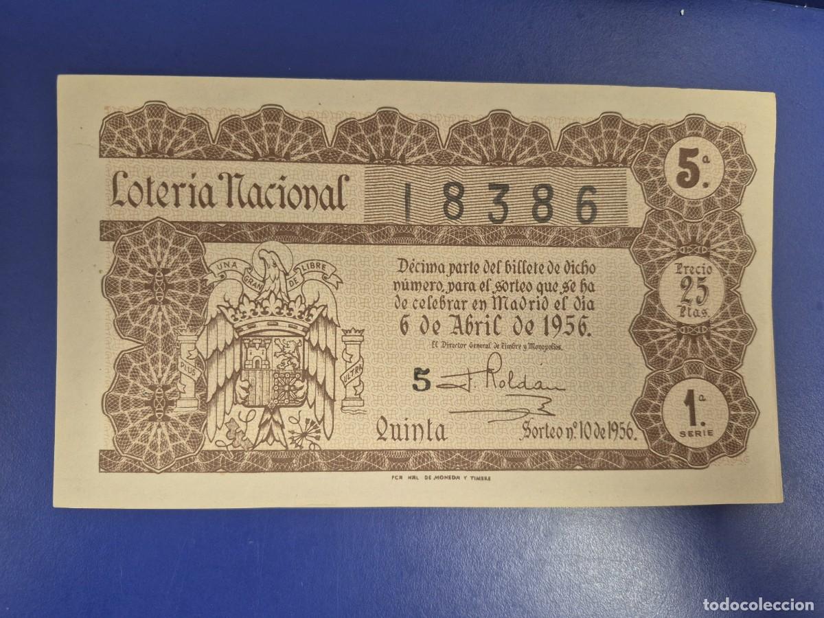 Loter&iacute;a nacional: LOTERIA NACIONAL SORTEO 10 DE 1956