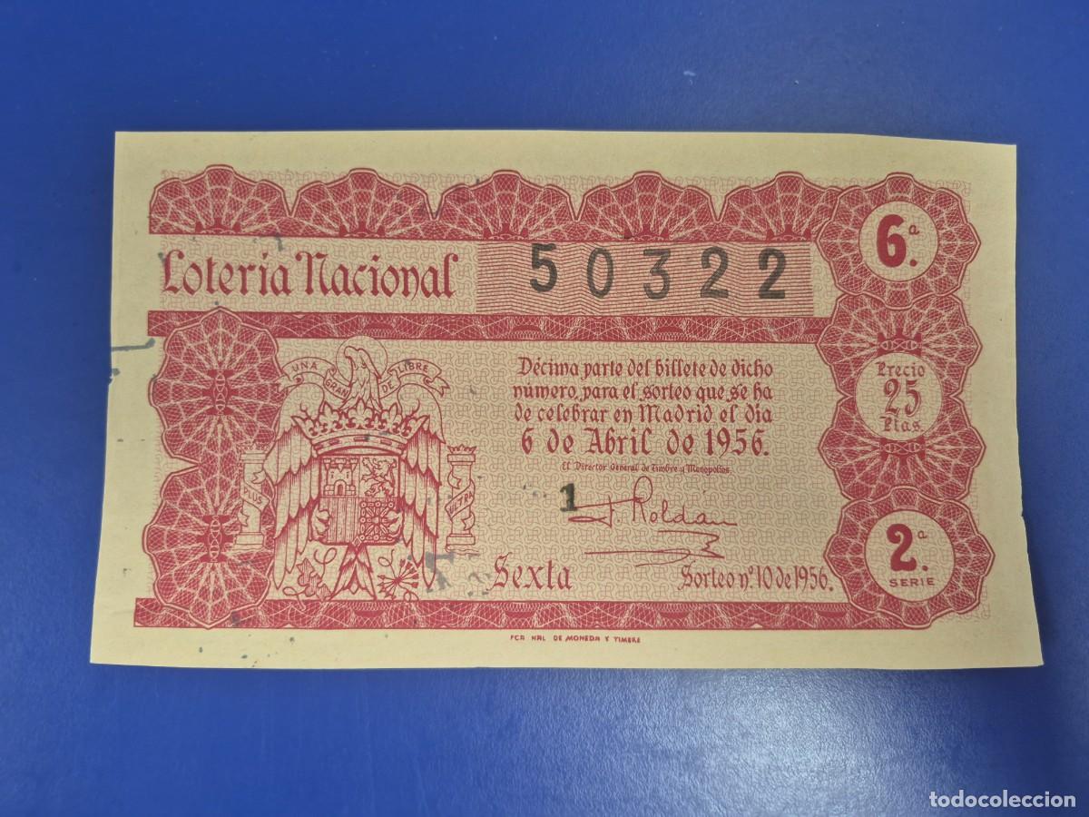 Loter&iacute;a nacional: LOTERIA NACIONAL SORTEO 10 DE 1956