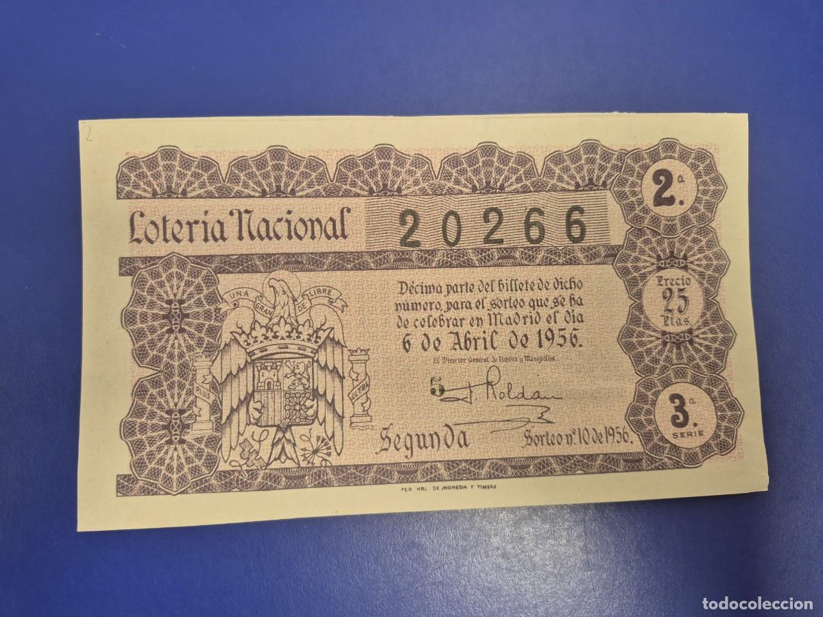 Loter&iacute;a nacional: LOTERIA NACIONAL SORTEO 10 DE 1956