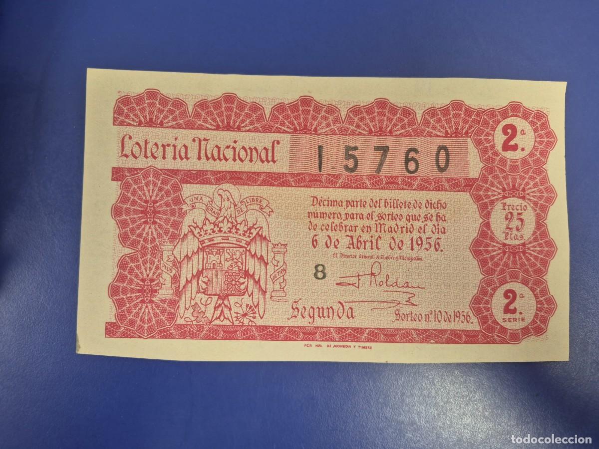 Loter&iacute;a nacional: LOTERIA NACIONAL SORTEO 10 DE 1956