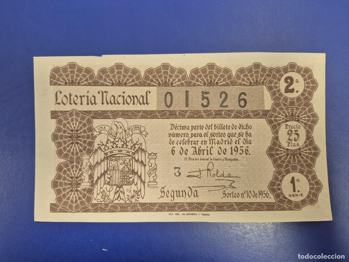 Loter&iacute;a nacional: LOTERIA NACIONAL SORTEO 10 DE 1956