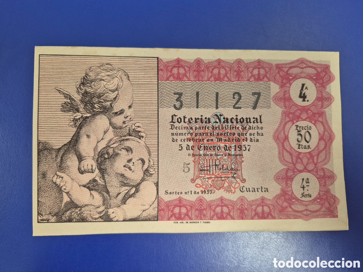 Loter&iacute;a nacional: LOTERIA NACIONAL SORTEO 1 DE 1957 NI&Ntilde;O