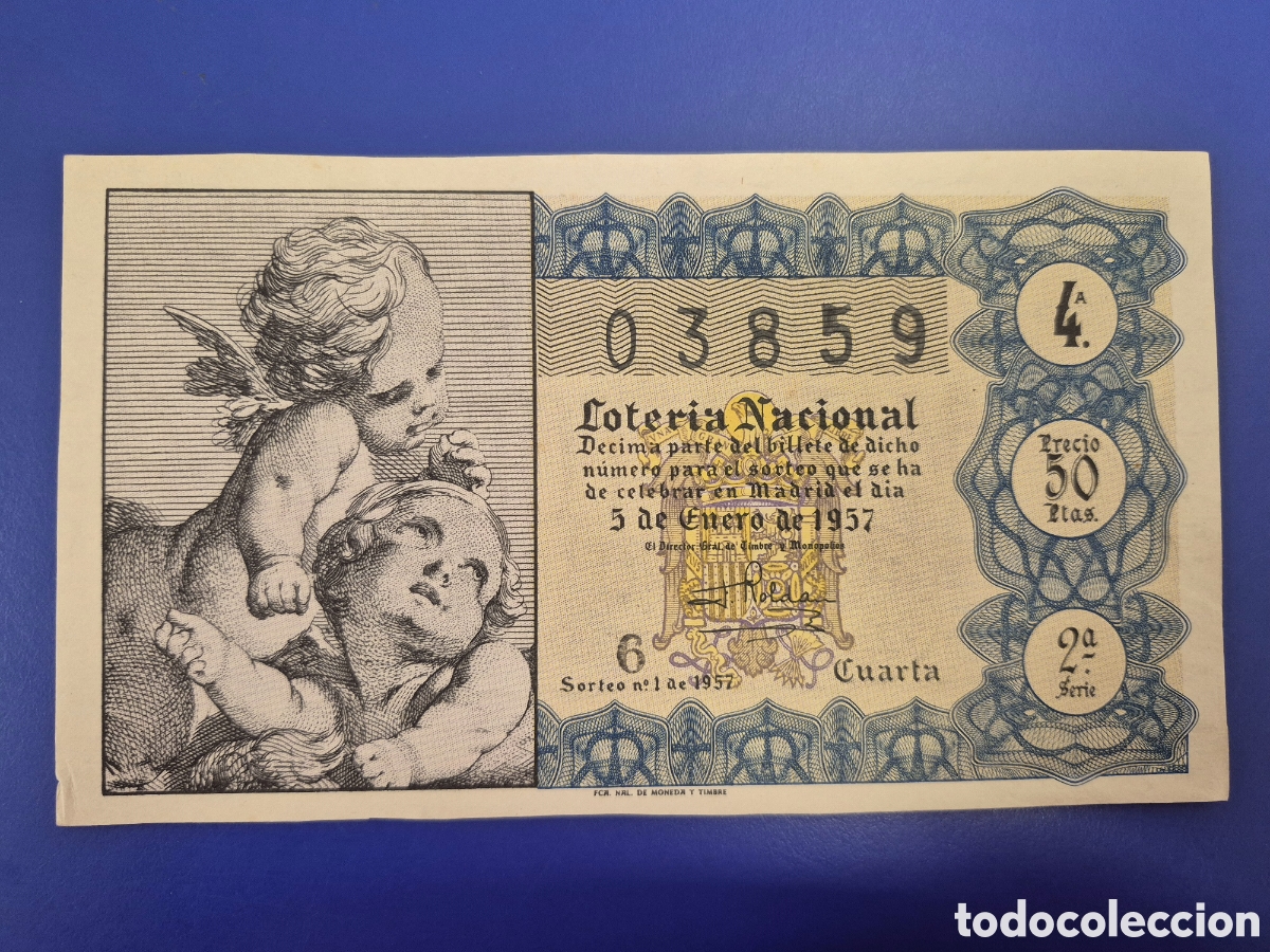 Loter&iacute;a nacional: LOTERIA NACIONAL SORTEO 1 DE 1957 NI&Ntilde;O
