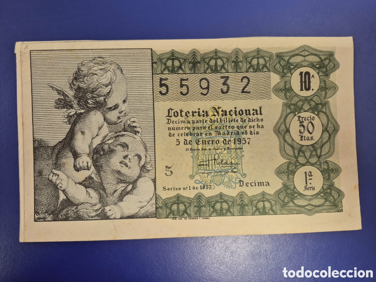 Loter&iacute;a nacional: LOTERIA NACIONAL SORTEO 1 DE 1957 NI&Ntilde;O