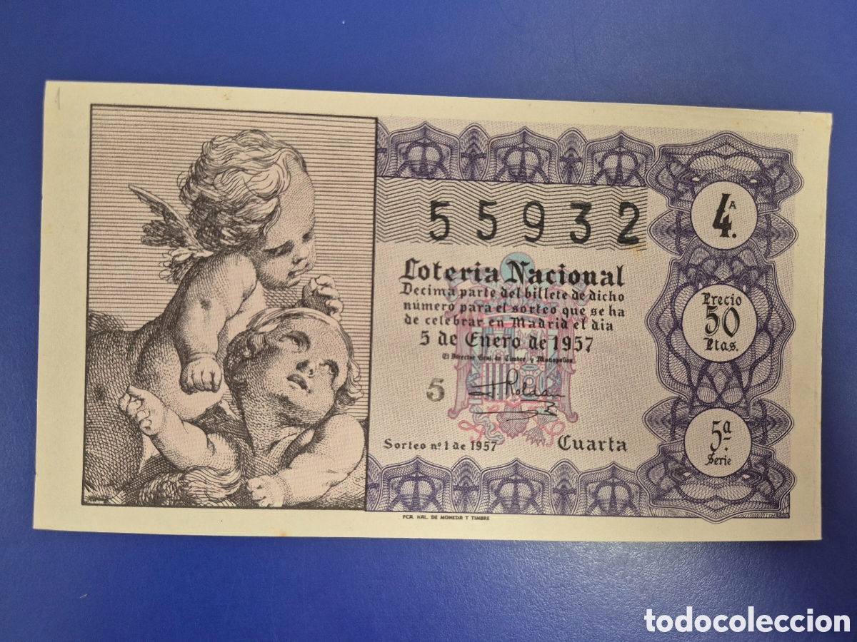 Loter&iacute;a nacional: LOTERIA NACIONAL SORTEO 1 DE 1957 NI&Ntilde;O