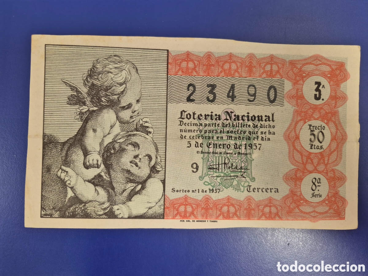 Loter&iacute;a nacional: LOTERIA NACIONAL SORTEO 1 DE 1957 NI&Ntilde;O