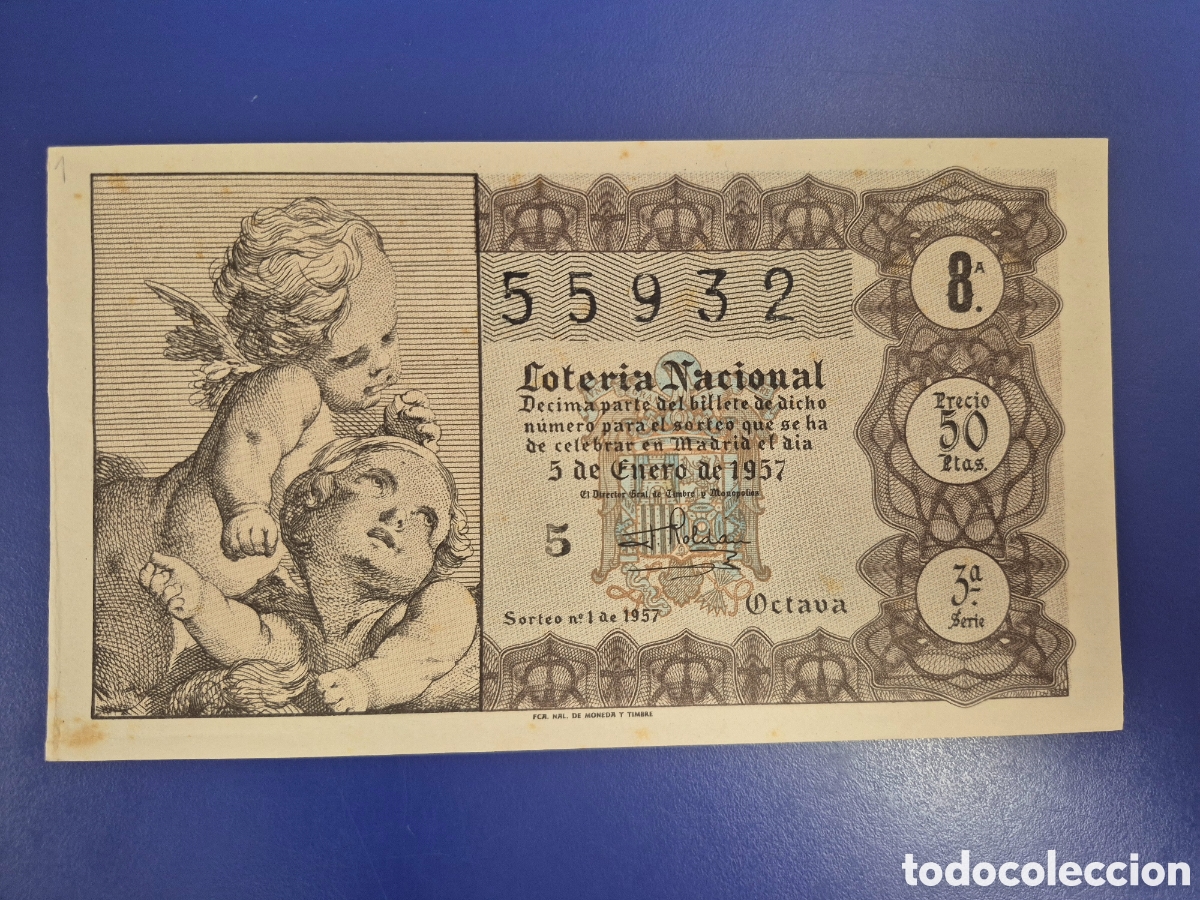Loter&iacute;a nacional: LOTERIA NACIONAL SORTEO 1 DE 1957 NI&Ntilde;O