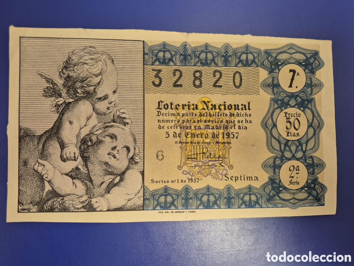Loter&iacute;a nacional: LOTERIA NACIONAL SORTEO 1 DE 1957 NI&Ntilde;O